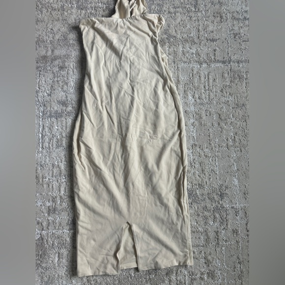 Oh Polly Sexy Halter Lace Up Ruched Midi Dress in Cream Sz 6 worn 1x - Picture 6 of 6